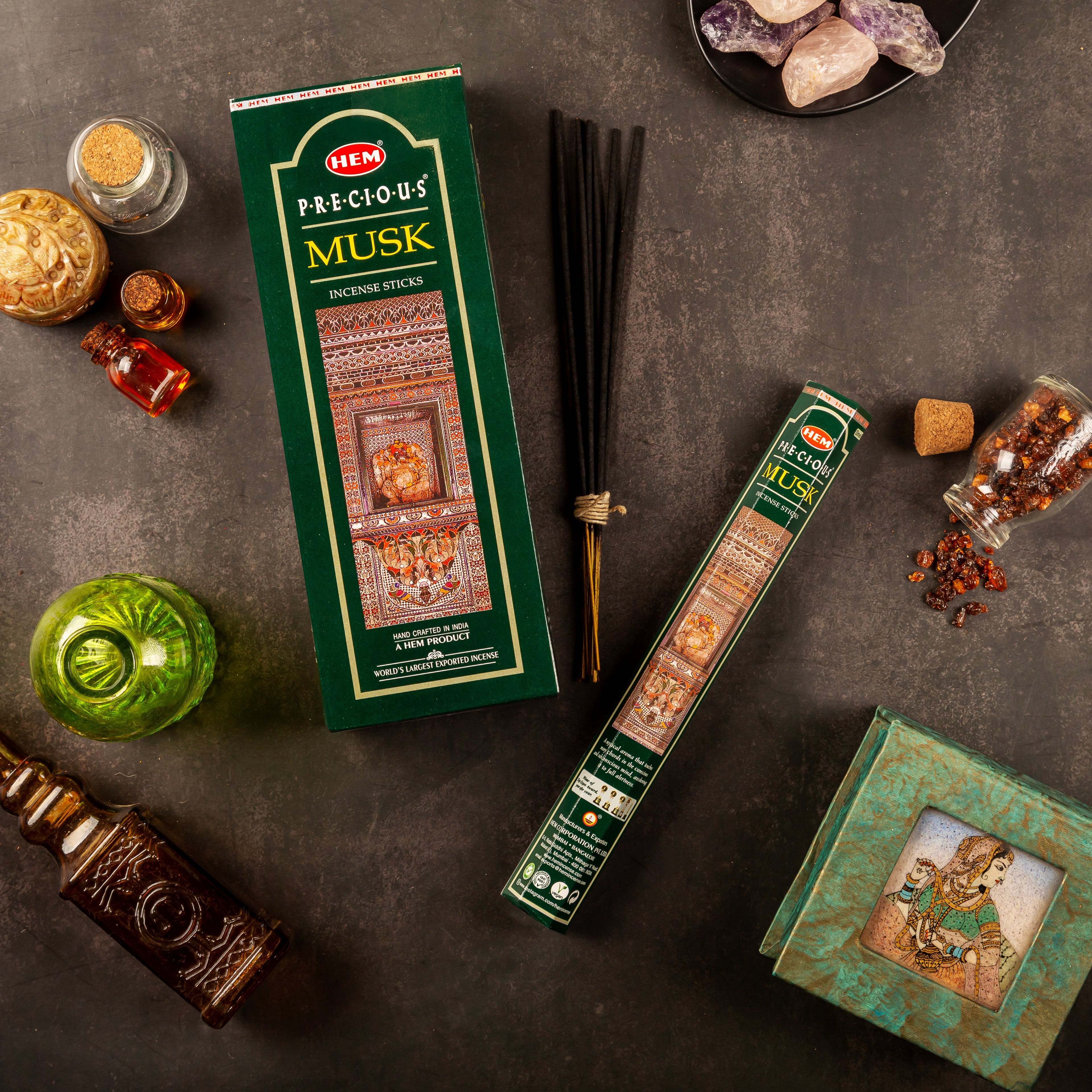 HEM Precious Musk Incense Sticks - Pack of 6 (20 Sticks Each)